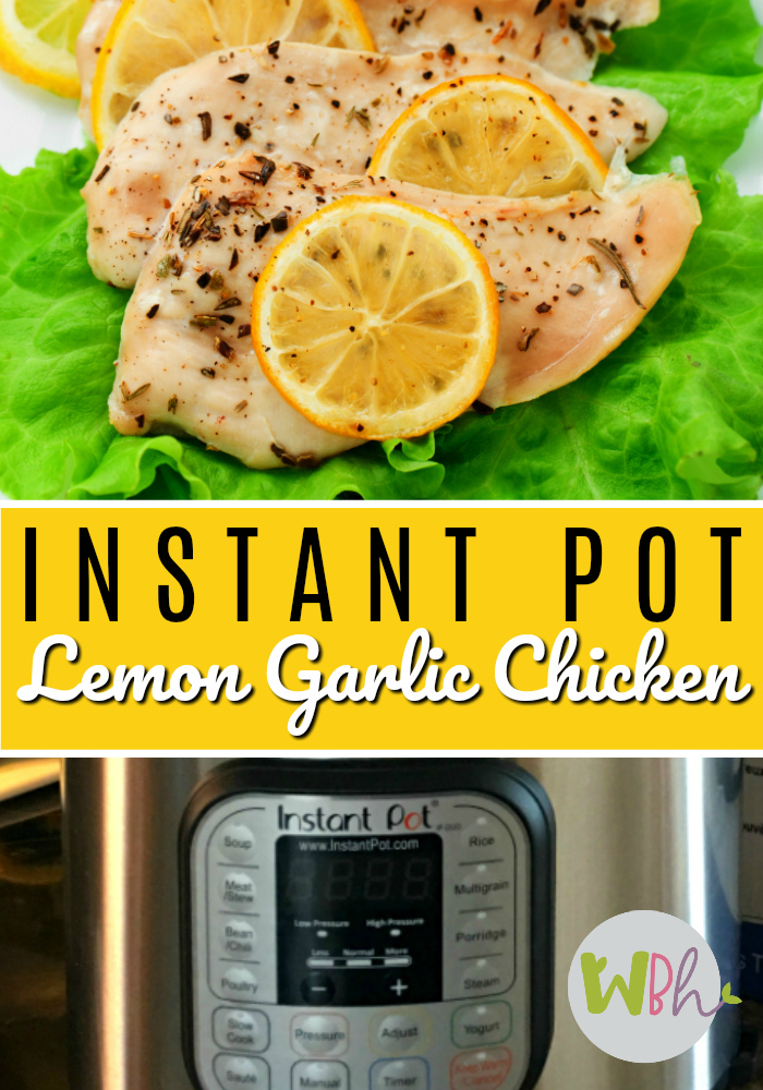 This simple Instant Pot lemon garlic chicken main dish will be ready in less than 30 minutes, and everyone in your family will enjoy devouring it.  #instantpotrecipes #instantpot #instapot #recipes #paleo #paleorecipes #whole30 #whole30recipes 
